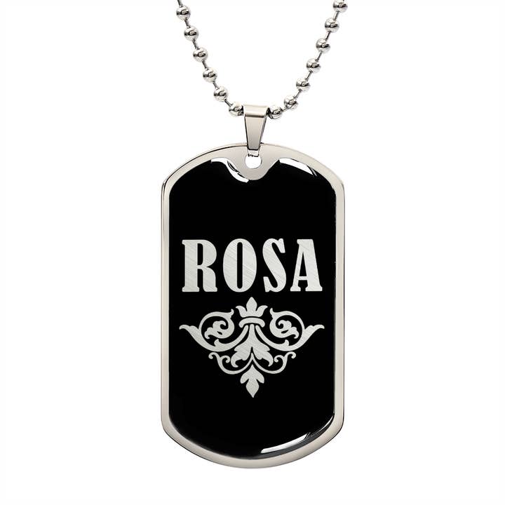Rosa v02a - Luxury Dog Tag Necklace for wholesale by Unique Gifts Store