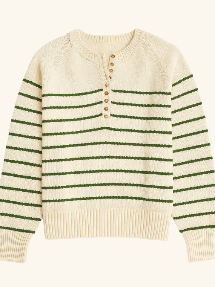 The Ellen Henley Sweater, womens sweaters, fall clothing for wholesale by Polished Prints