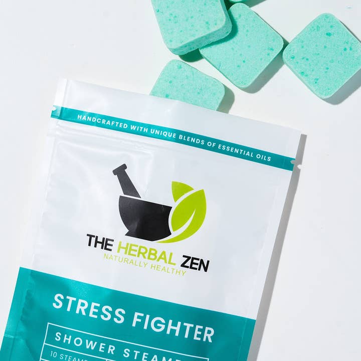 The Herbal Zen - Wholesale Shower Steamer/Bomb - Stress Fighter Shower Steamers – Calming Self-Care Essential3
