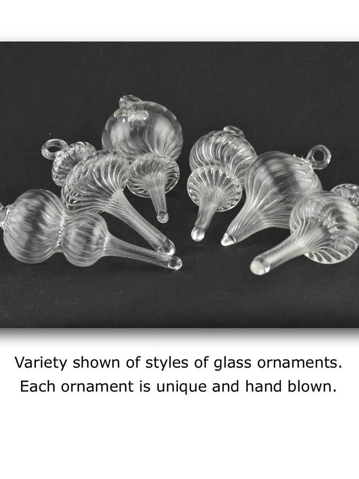clear glass hand blown ornament for wholesale by BrianSchmittGlass