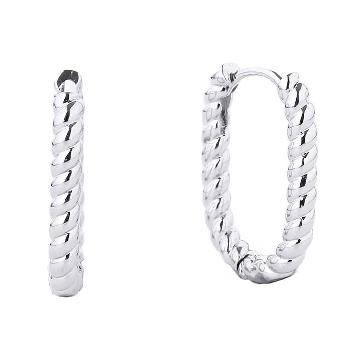 Fashion City - Wholesale Hoop Earrings - XS-14K Gold Dipped U Shaped Twist Hoop Earrings3