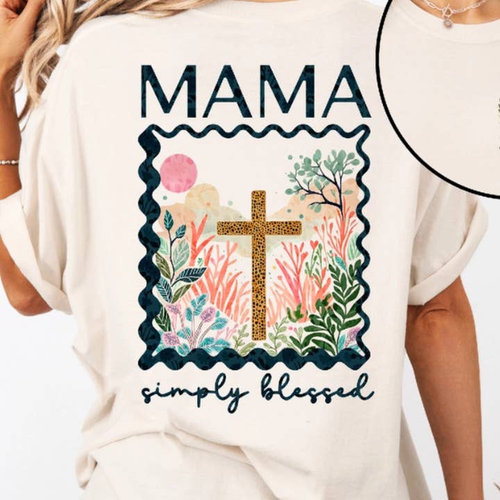 Mama Simply Blessed Comfort Colors Tee for wholesale by MELODY FAYE