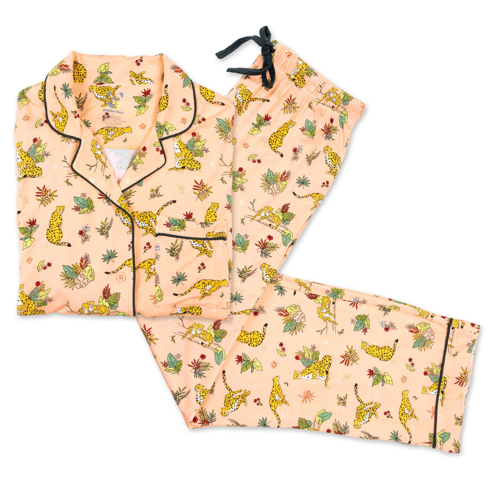 Bellabu Bear - Vendita all'ingrosso Completo pigiama - Donna - Set pigiama da donna in bambù Pounce In Paradise Cheetah0