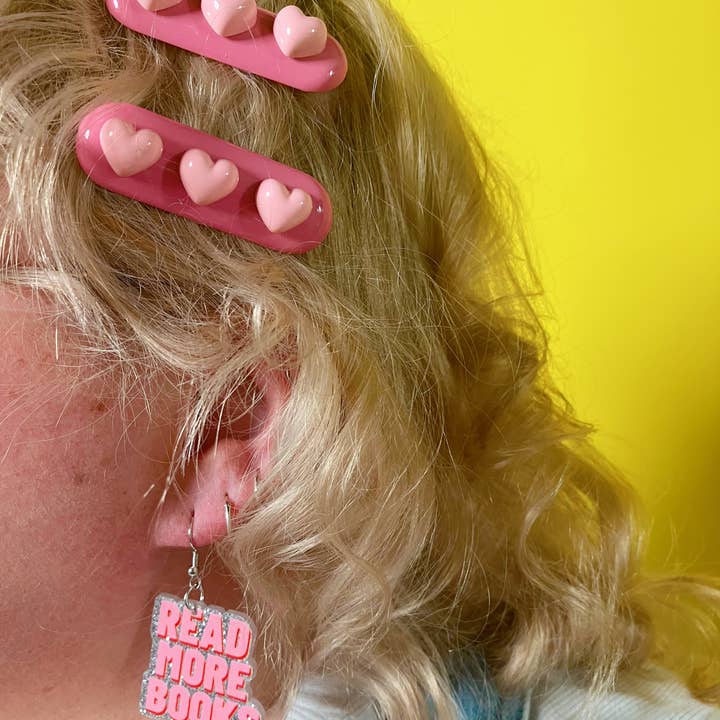 NatterDoodle – Großhandel Ohrhänger – Mehr Bücher lesen Glitzer-Ohrringe, leichte Acryl-Dangle4