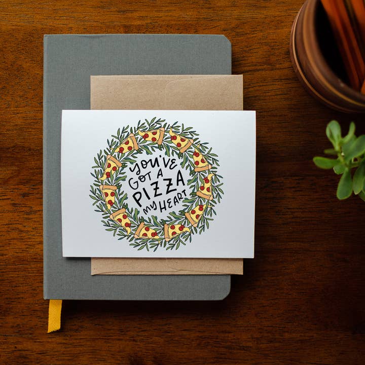 Pizza Heart Grußkarte für den Großhandel von Cayligraphy