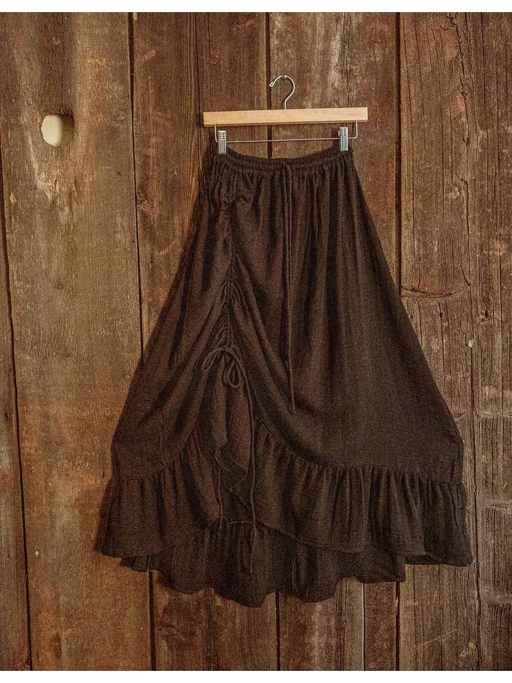 Gardenbelle Shop - Wholesale Skirt – Women’s - Boho Cinch Ruffle Skirt Organic Cotton Bamboo, Bohemian 2