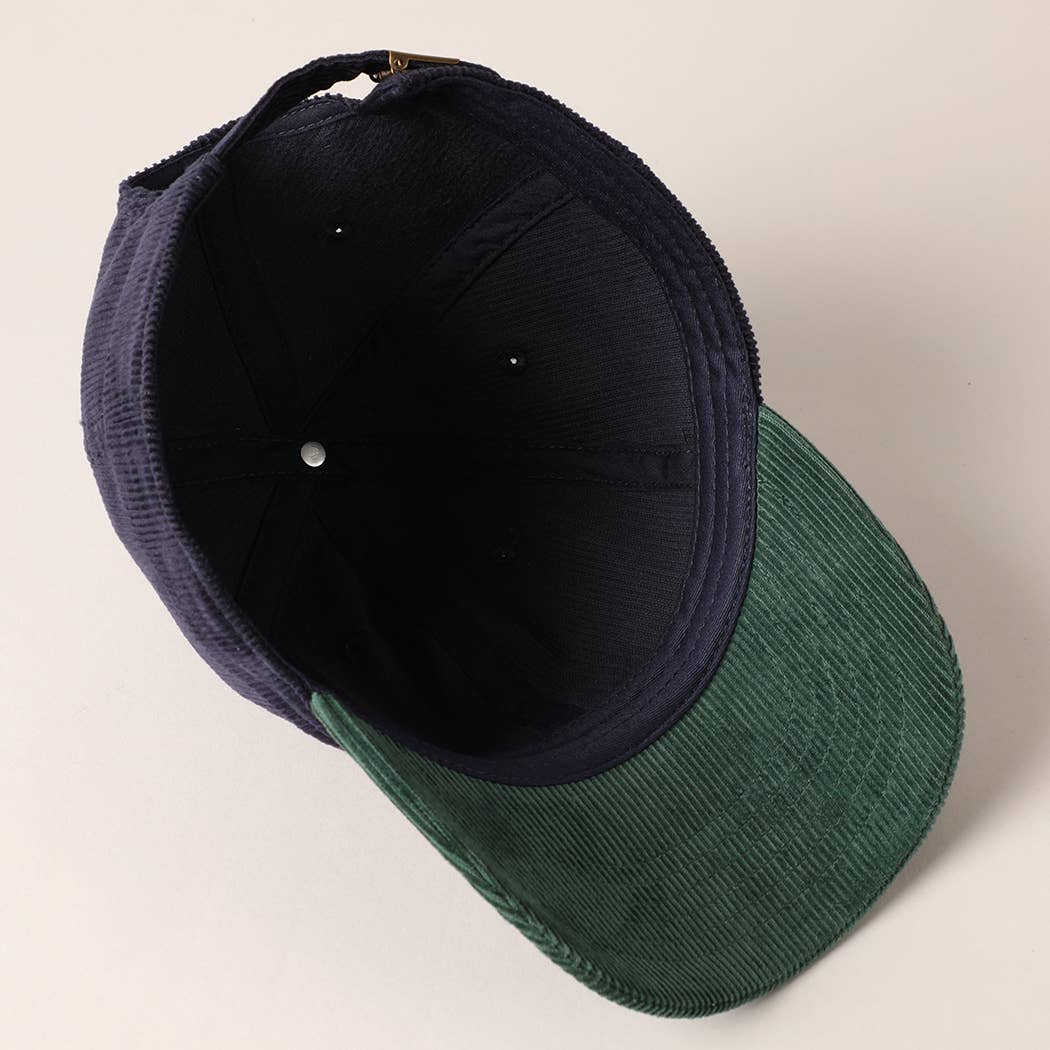 Fashion City - Wholesale Baseball Cap - Unisex - Corduroy Two-Tone Adjustable Baseball Cap31