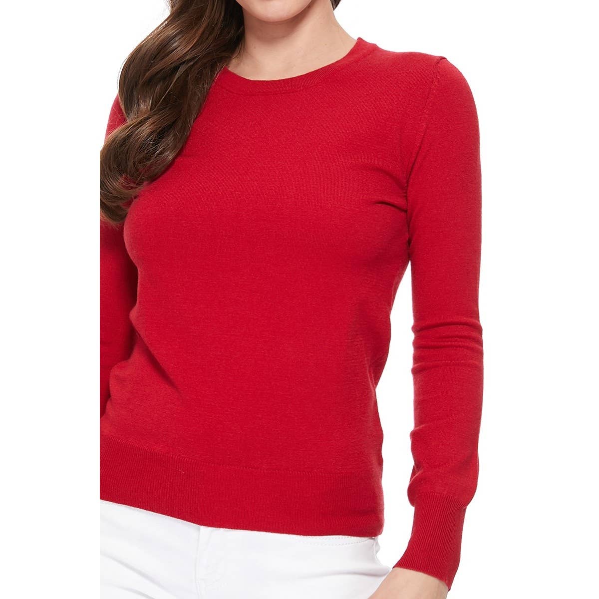 Mak – Engroshandel Pullover - Dame – Langærmet Crewneck blød strik sweater pullover MK550028