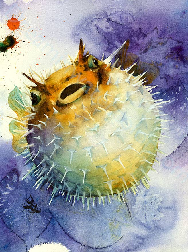 Pufferfish - Ocean Collection Print for wholesale by Dream In Watercolor