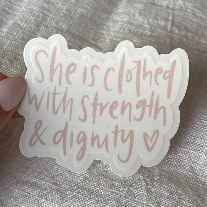 Ela é vestida com autocolante de força clara, Christian Sticker, por atacado de Scarlet Sunday Design Co