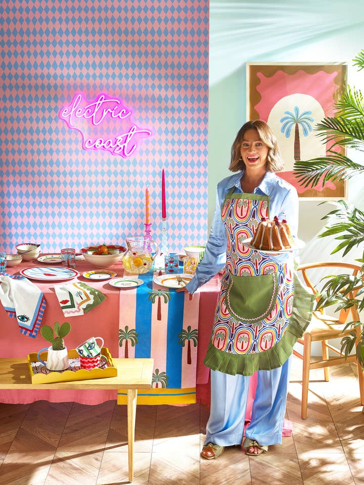 Eleanor Bowmer Palm Tree Apron for wholesale by Pure Table Top Ltd