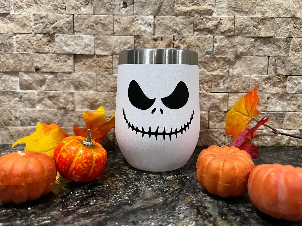 Kelli's Creations - Wholesale Insulated mug/tumbler - Nightmare Before Wine Glass5