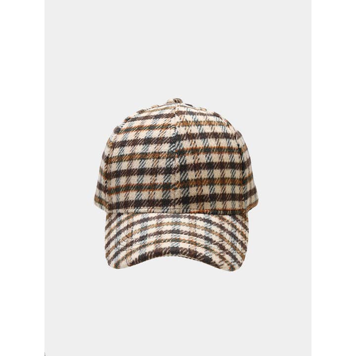 DOUBLJU - Wholesale Baseball Cap - Women's - Vintage Retro Plaid Baseball Cap for Winter
8