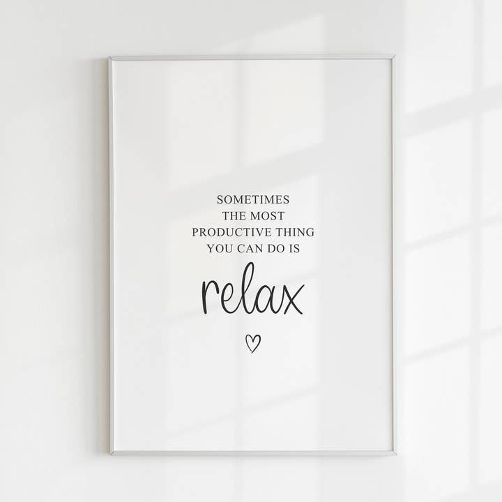 Relax Print for wholesale by Kalm Lettering