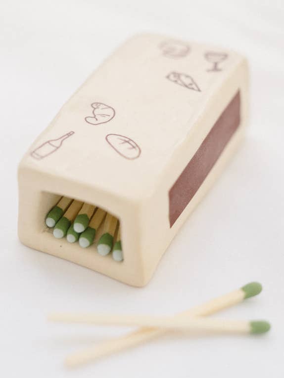 Handmade Girl Dinner Matchbox for wholesale by Cup Half Full Ceramics