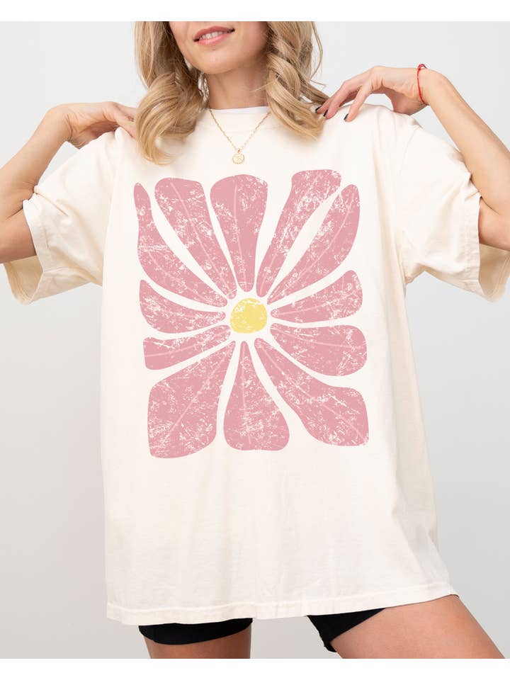 Refinery Number One LLC - Wholesale Tunic - Women's - Abstract Flower, Boho Floral Design, Summer, Nature Shirt