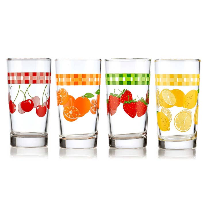 Libbey - Wholesale Drinking Glass/Cup - Libbey Vintage Juice Glasses, 11-ounce, Assorted, Set of 4