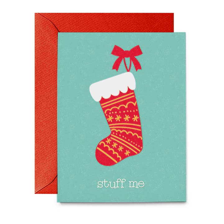 Stuff Me Stocking Greeting Card for wholesale by Hello Harlot