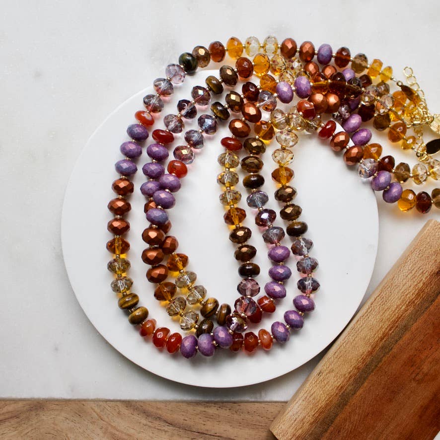 a.v. max – Colar com missangas/pérolas por atacado – Colar Gemma Medium Rondelle|16 Combinações de Pedras25