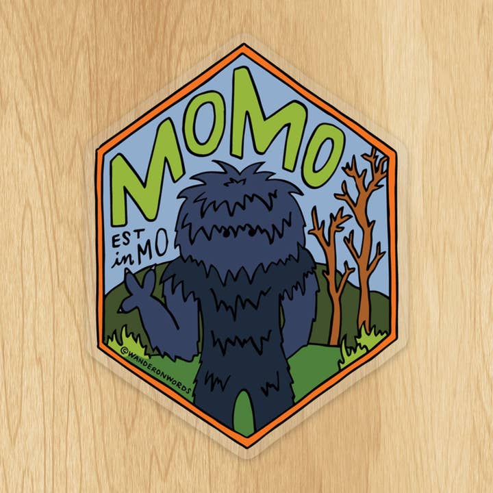 Momo-Aufkleber mit Handschrift, Missouri-Monster-Aufkleber für den Großhandel von Wander On Words