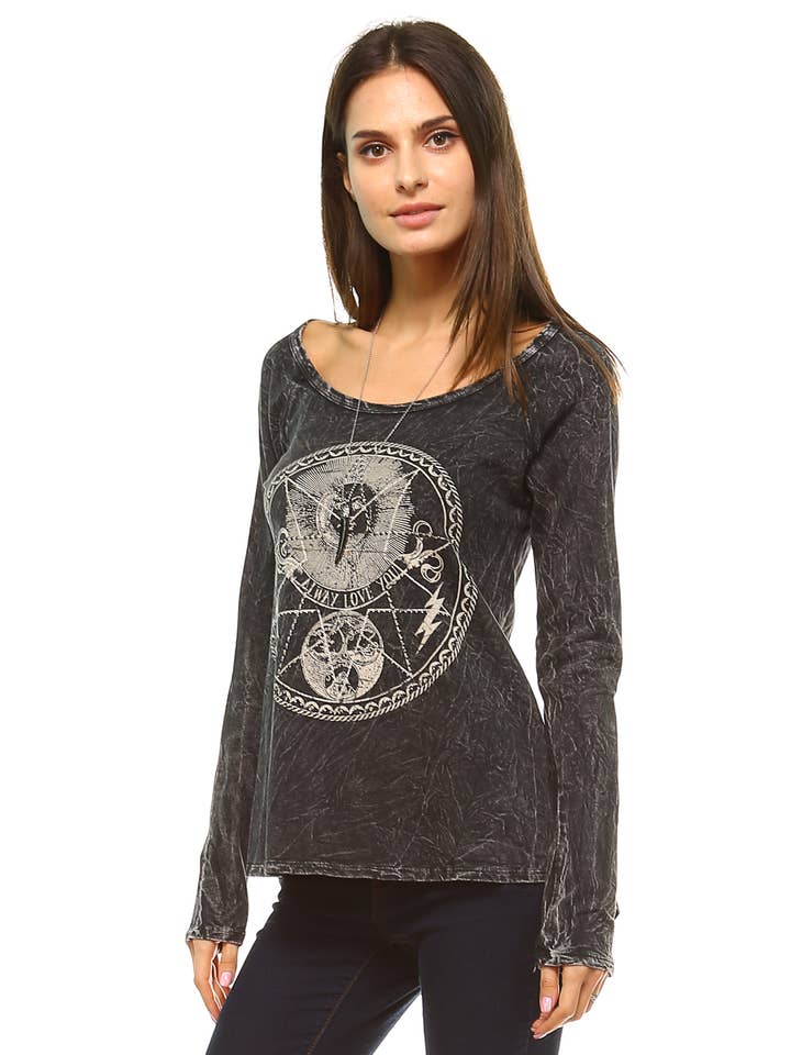 Mineralwäsche-Langarm-Sweatshirt mit Rundhalsausschnitt für den Großhandel von Urban X Apparel