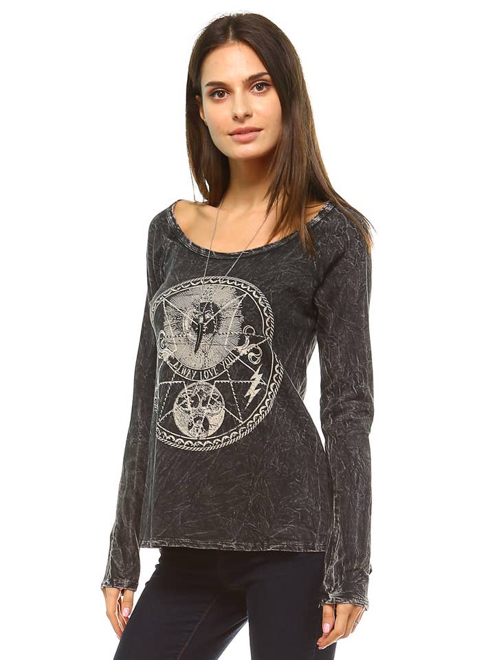 Mineralwäsche-Langarm-Sweatshirt mit Rundhalsausschnitt für den Großhandel von Urban X Apparel