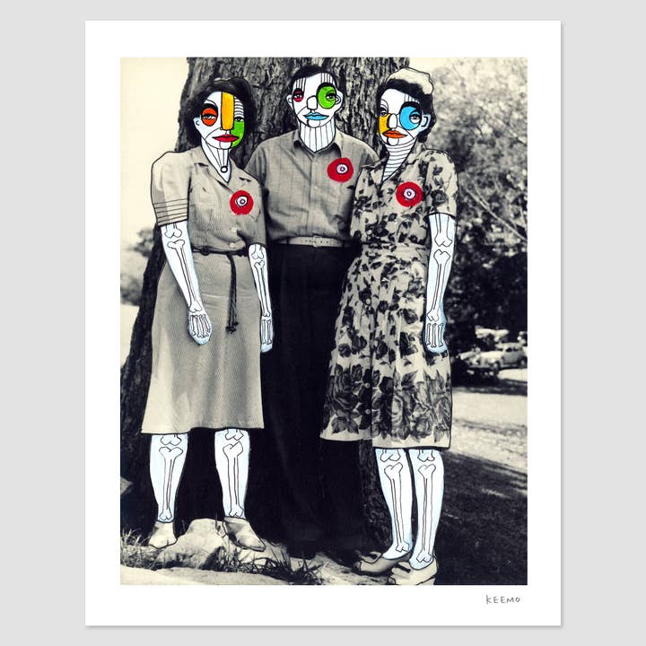 Collage 50s Friends Colorful History Art Print Wall Decor for wholesale by Keemo Gallery