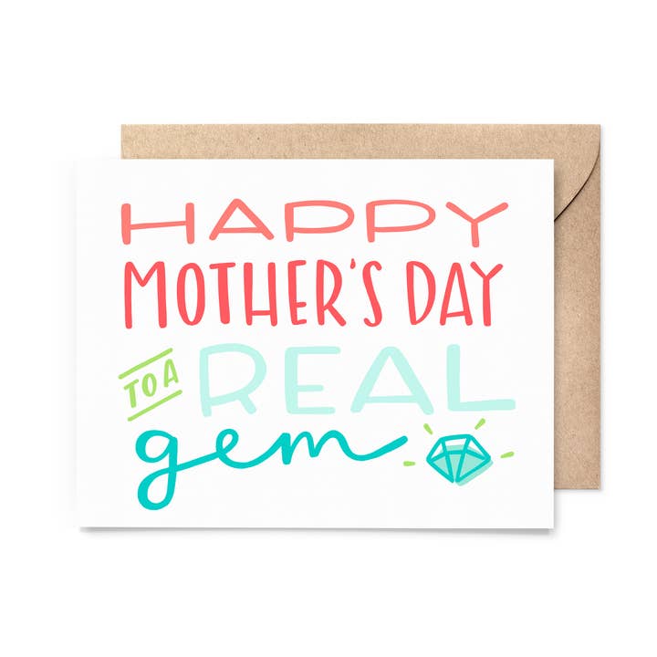 Carte véritable gemme Fête des Mères pour la vente par Pinwheel Print Shop