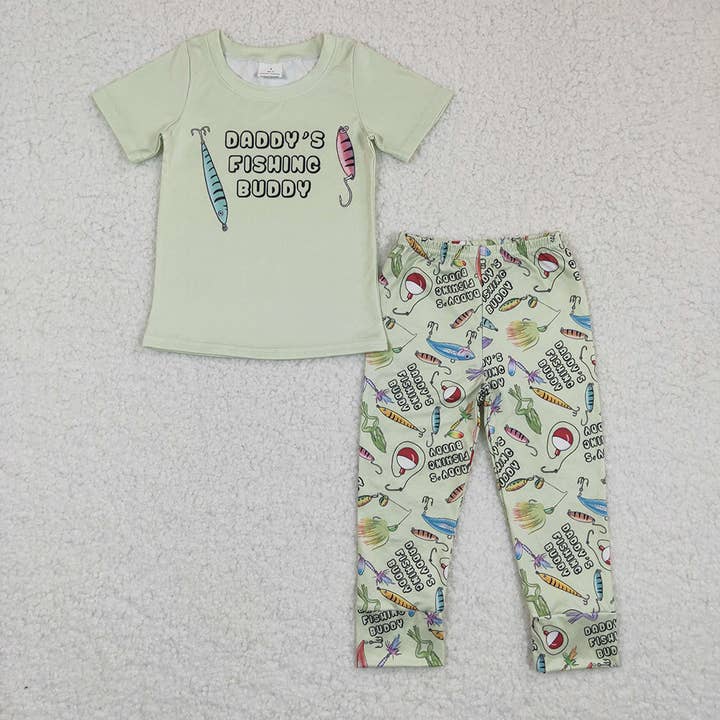 Baby Boys Fishing short sleeve top pants clothes sets for wholesale by Aier Wholesale