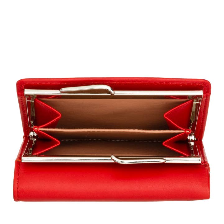 dudu - Wholesale Wallet - Women's - Dudu Women'S Leather Compact Wallet Clic Clac Red Flame4