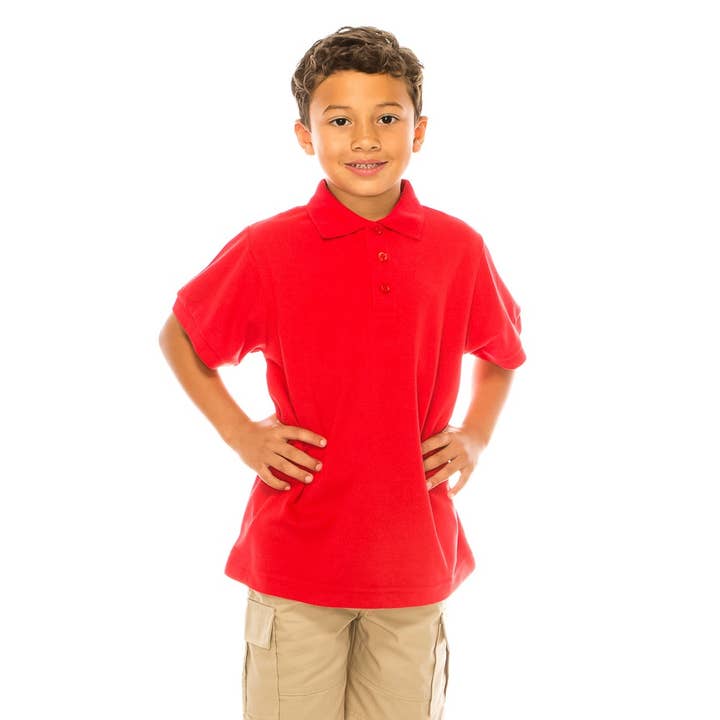 Unik - Wholesale T-Shirt - Kids - Boy's Premium Polo School Uniform Shirt Sizes 5-18 Red2