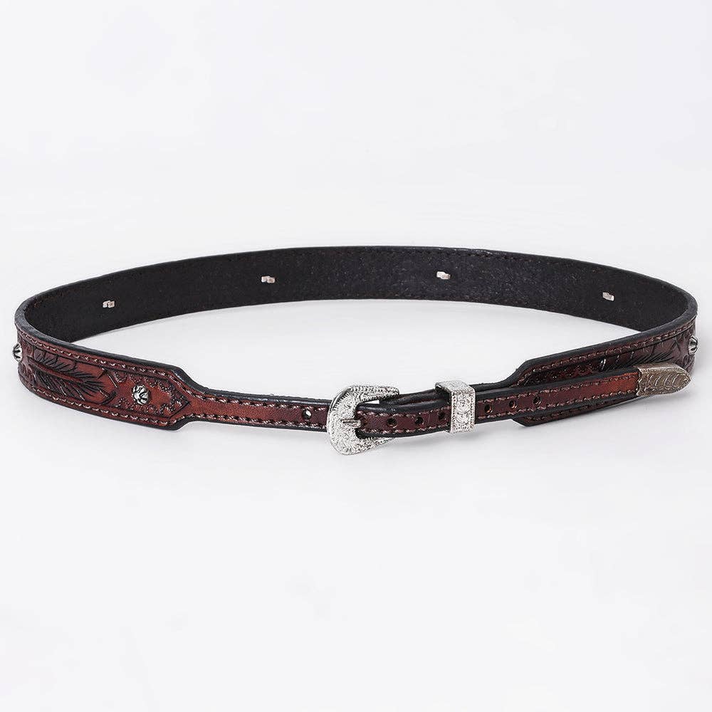 LS Western - Wholesale Belt - Unisex - ADHTBR109 Hand tooled Genuine American Leather Hatband Unisex1