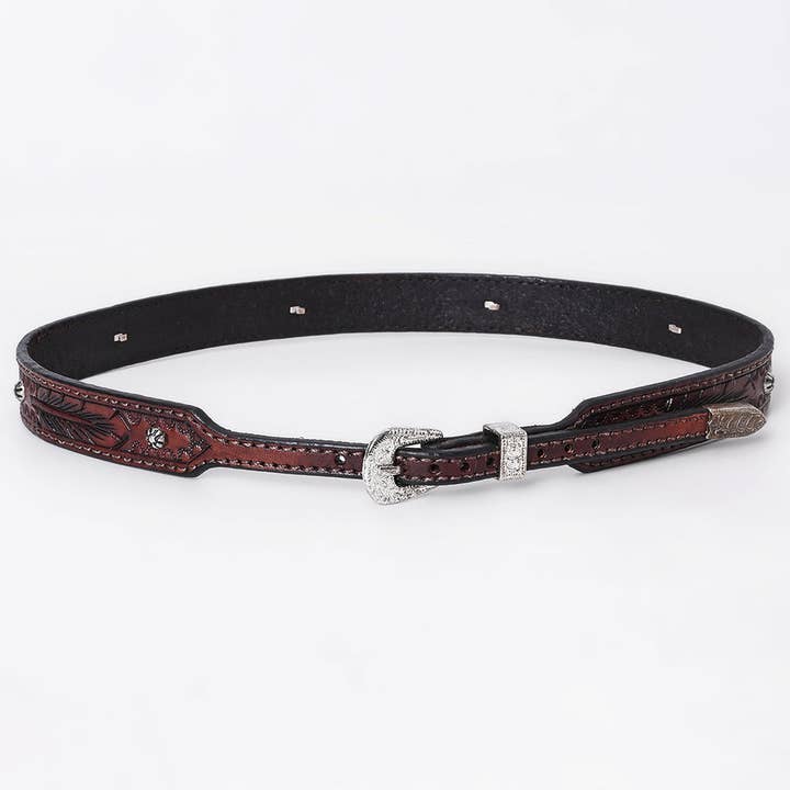 LS Western - Wholesale Belt - Unisex - ADHTBR109 Hand tooled Genuine American Leather Hatband Unisex1