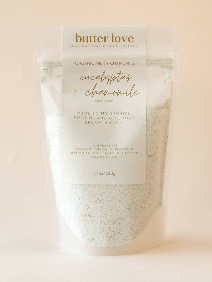 Eucalyptus and Chamomile Milk Bath for wholesale by butter love skin