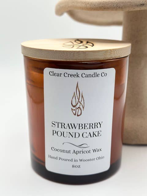 Strawberry Poundcake 8oz for wholesale by Clear Creek Candle Co