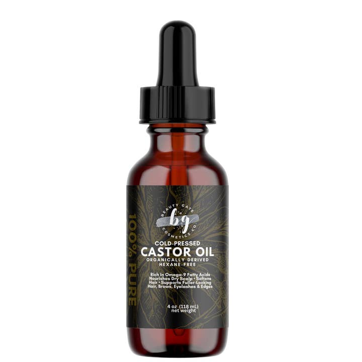 Beauty Gate Unrefined Cold-pressed Castor Oil - Organically Derived · Hexane-Free · Multiuse Hair & Skin Oil - Amber glass bottle for wholesale by Beauty Gate Cosmetics