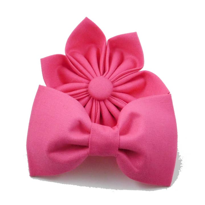 Pink Everyday Dog Bow Tie and Collar Flower for wholesale by Charlotte's Pet
