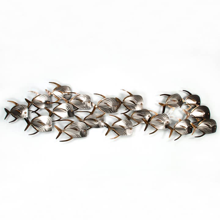 Lookdown Fish School Xlrg (Stainless Steel) for wholesale by Copper Art