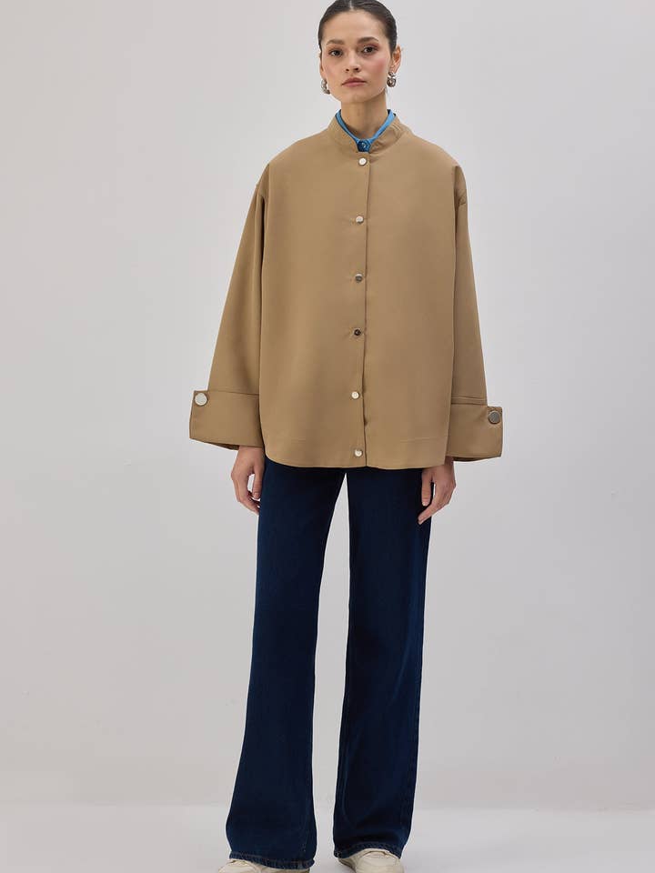 BOMBER TRENCH COAT WITH WIDE CUFFS for wholesale by Touché Privé