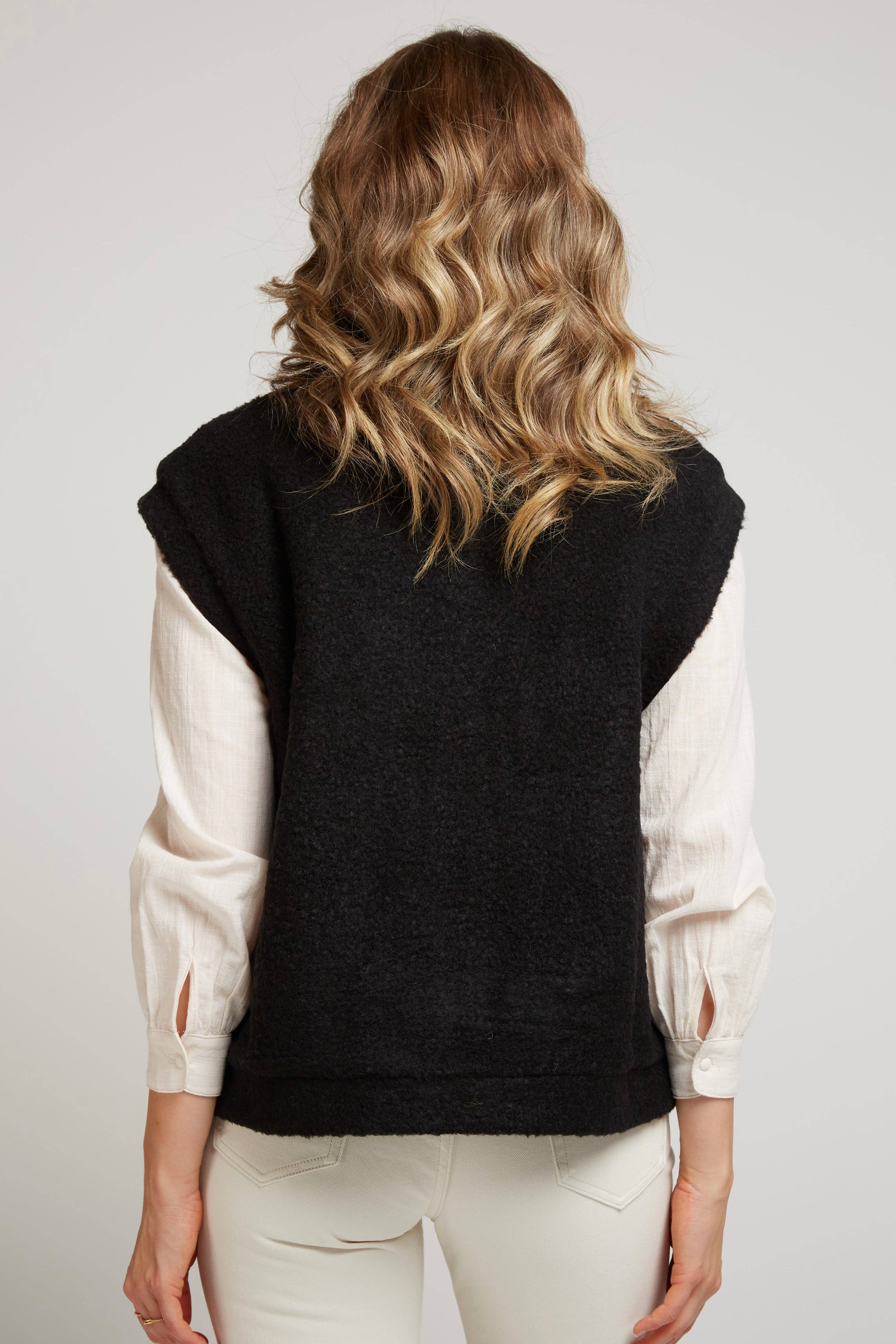 Andy & Lucy – Cardigan - Mulher por atacado – GANDALF - Colete sem mangas em lã bouclé6