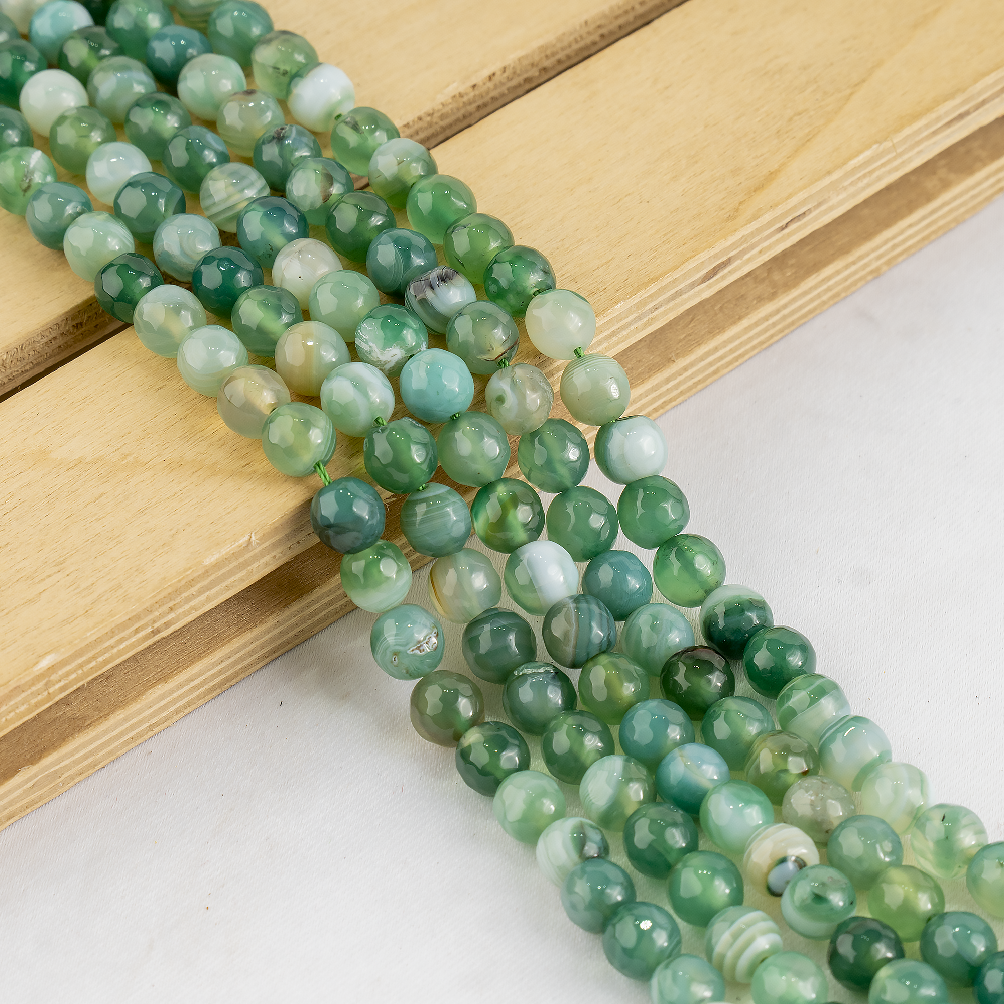 Soothing Crystals Beads - Wholesale Kralen - Facetkraal | Gestreepte Groene Agaat | Kristalkralen9