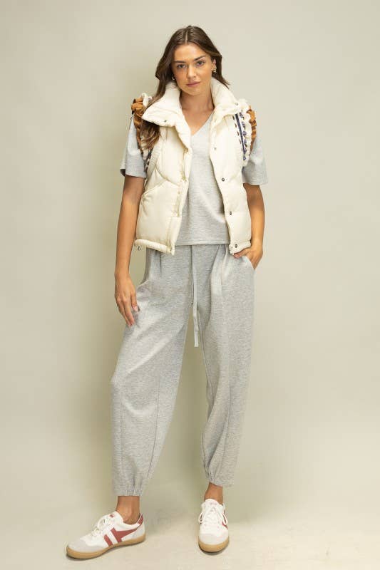 IVORY LO1001 Elegant Embroidered Puffer Vest for wholesale on Faire5