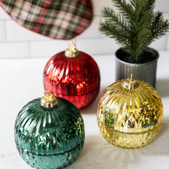 Ornament Christmas Candle for wholesale by Pixie Candle Studio