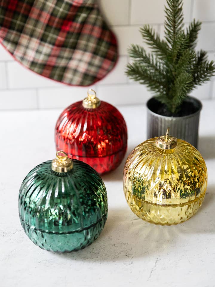 Ornament Christmas Candle for wholesale by Pixie Candle Studio