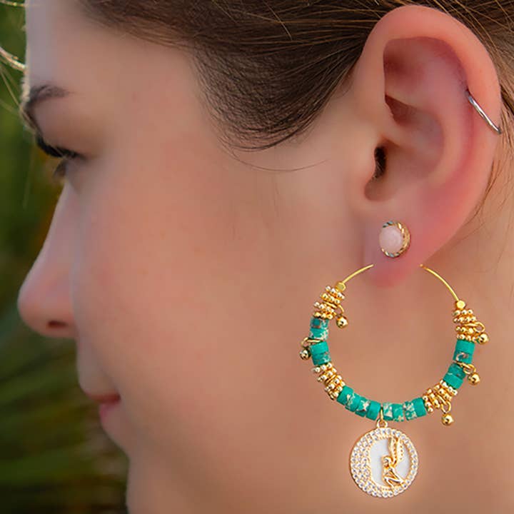 Ángel criollo jaspe verde para venta al por mayor de Moira Bijoux Creation