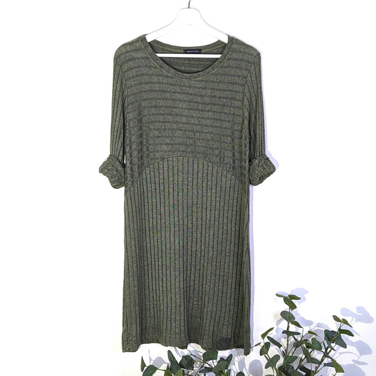 Tempest Designs - Wholesale Dress - Women's - Soft wide ribbed fabric dress with arched middle seam5