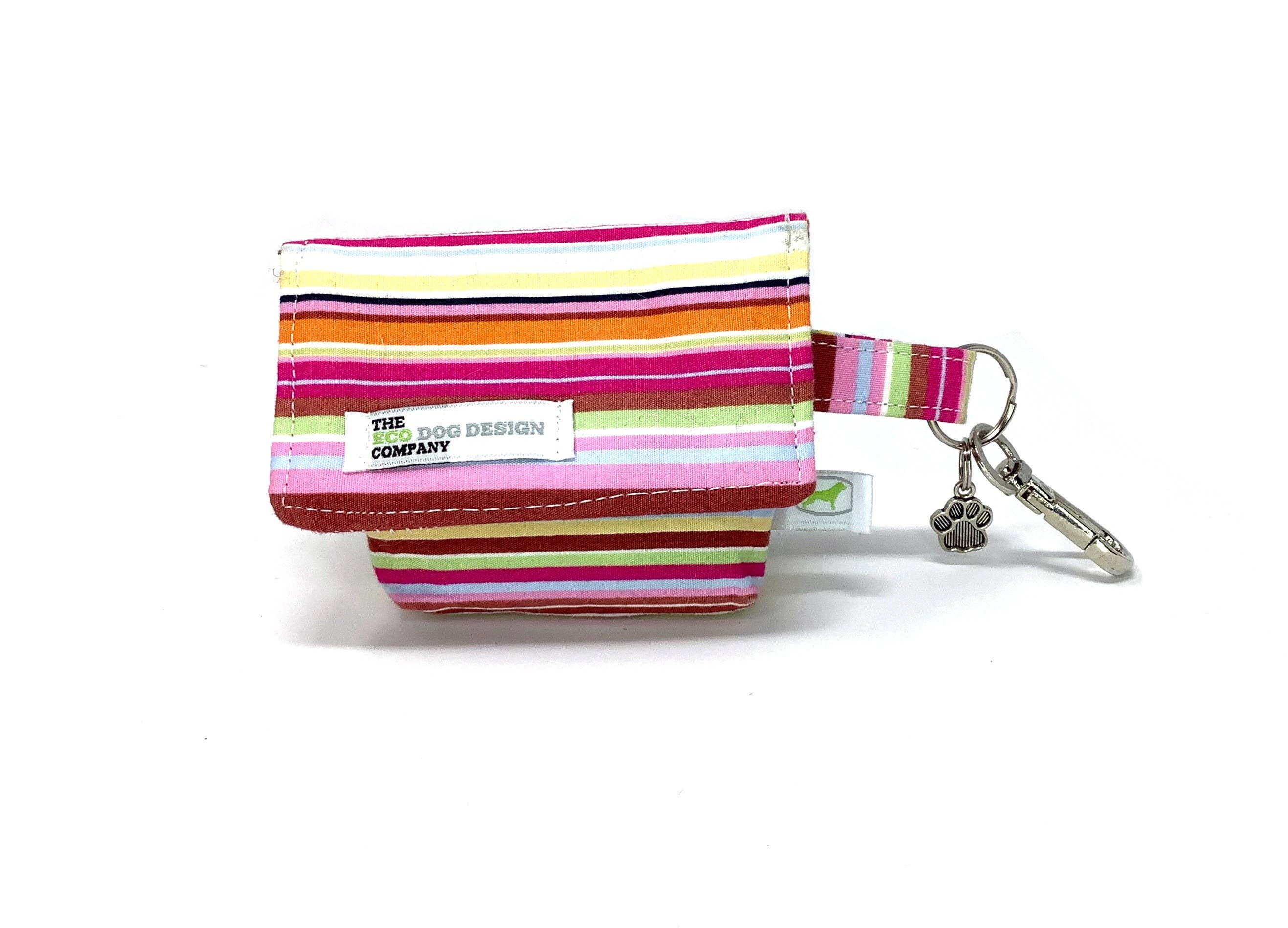 EcoDogDesigns – wholesale Pet poo bag dispenser – Candy Stripe Dog Treat And Waste Bag Pouch0
