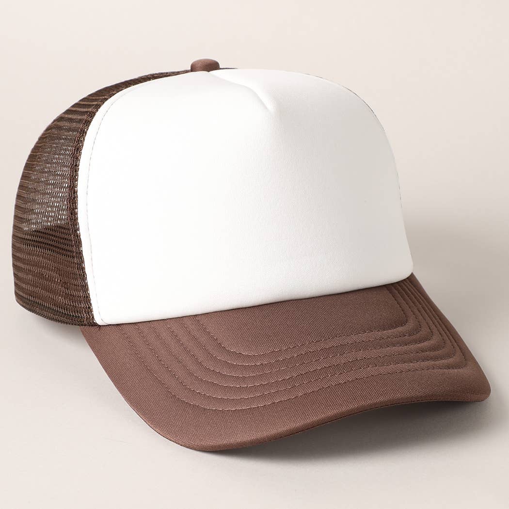 Fashion City - Wholesale Trucker Hat - Unisex - White Foam Front Colored Mesh Back Trucker Hat24