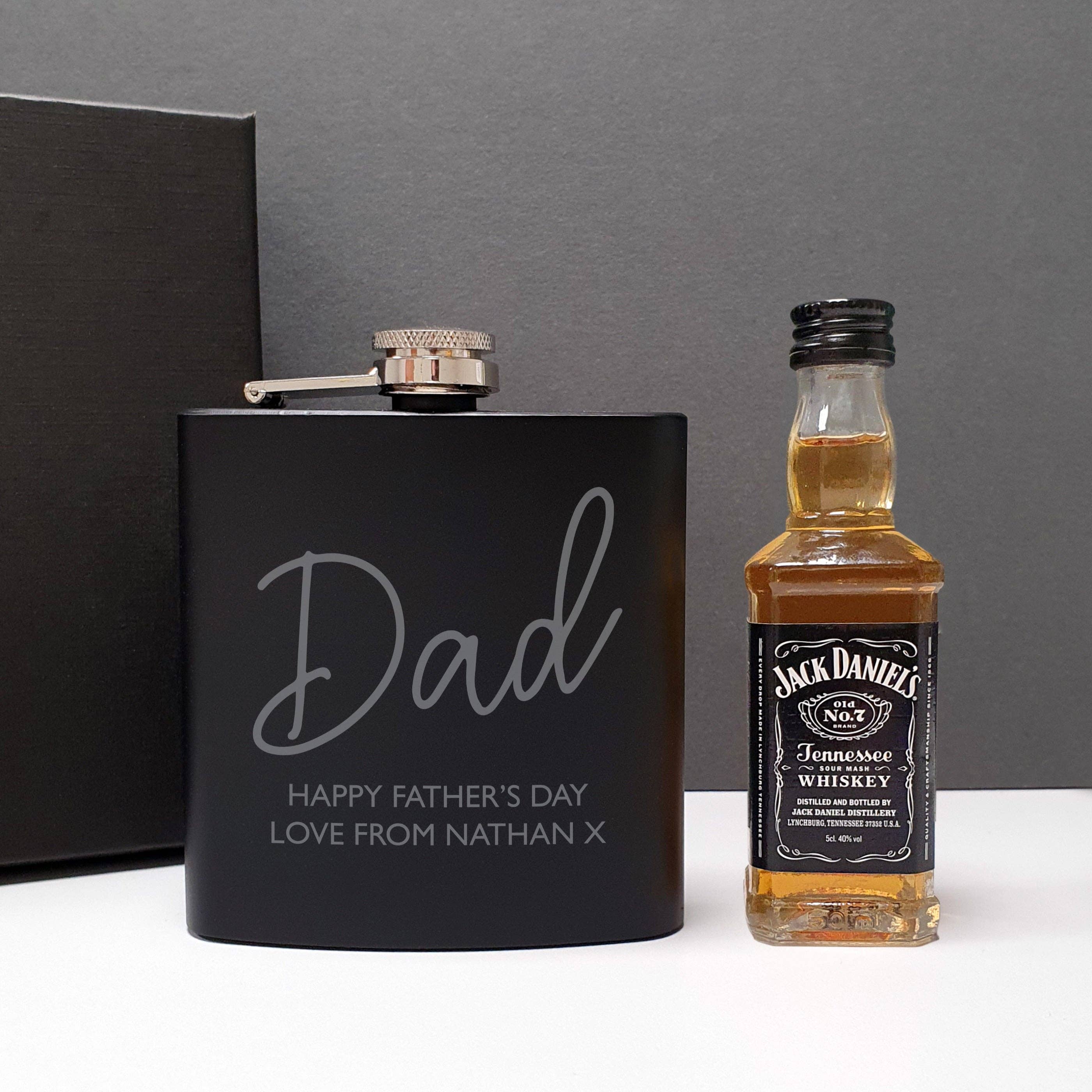 Simply Canvas Art – wholesale Flask – Personalised Free Text Hip Flask and Whisky Miniature Set