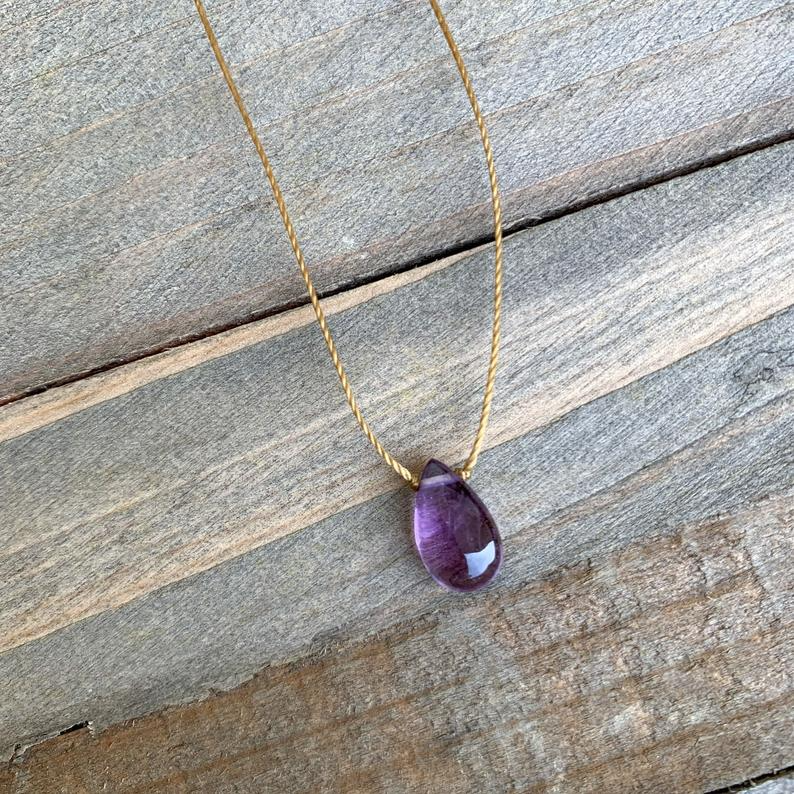 Merelani Designs - Wholesale Pendant/Charm Necklace - Amethyst Teardrop Necklace1